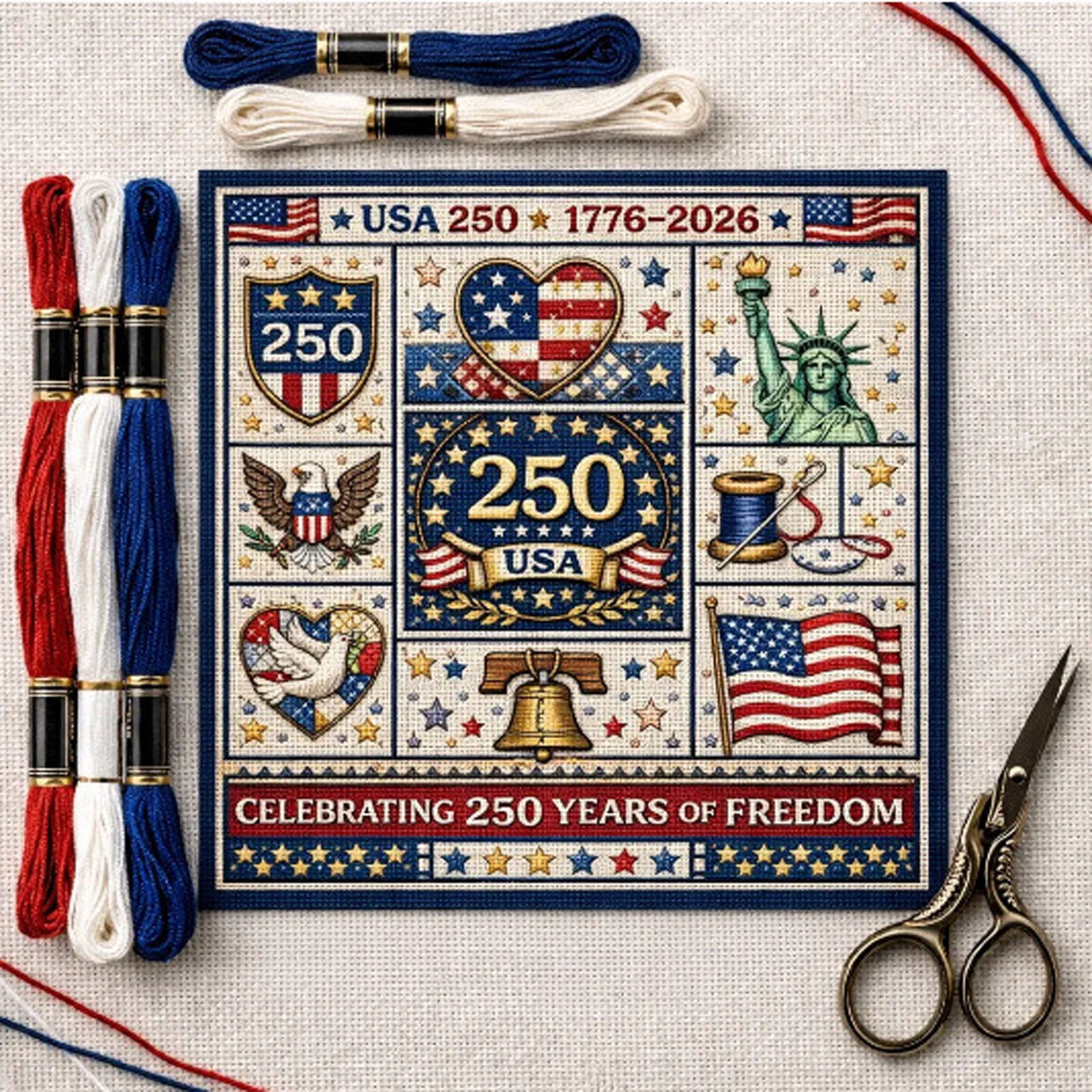 stamped counted cross stitch kits